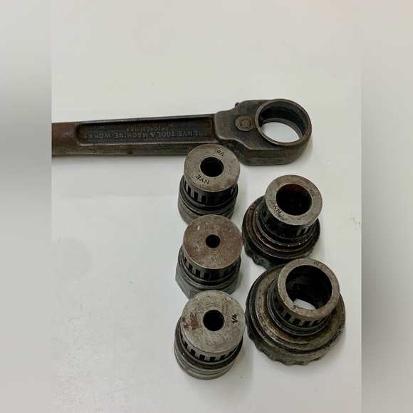 NYE Machine Works Chicago P650 No. 55 Triad 1/8-1 Vtg Pipe Threading Tool Set - Picture 7 of 13
